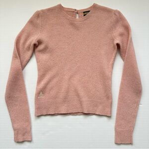 New Ralph Lauren Rugby 100% Wool Pink Women’s Sweater Small Skull Bones Vintage